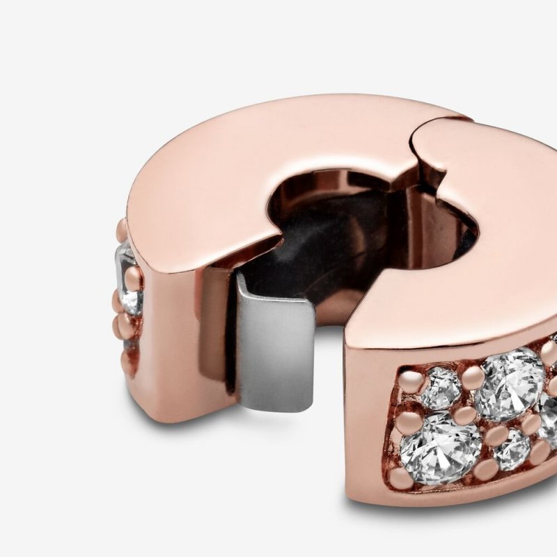 Pandora Rose Clip With Clear C