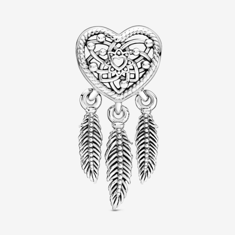 Dreamcatcher Sterling Silver Heart Charm