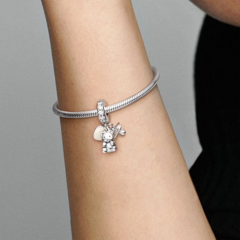 Silver Dangle With Clear Cubic