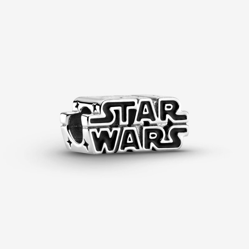Star Wars, Charm In Argento Con Logo In 3D