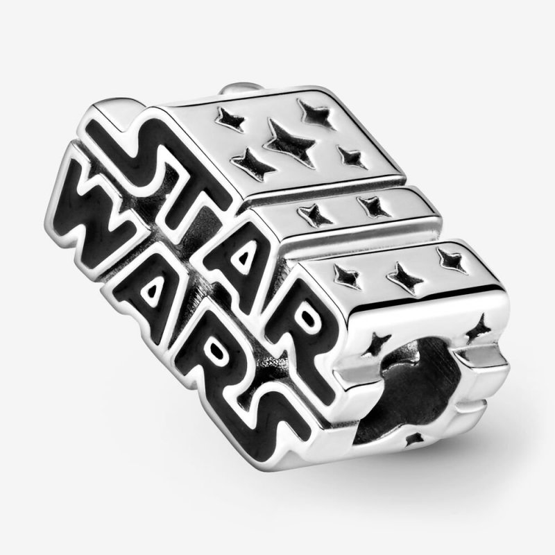 Star Wars, Charm In Argento Con Logo In 3D