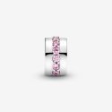 Silver Clip With Pink Cubic Zirconia