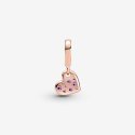 Charm Pendente Cuore Obliquo Con Pavè Viola