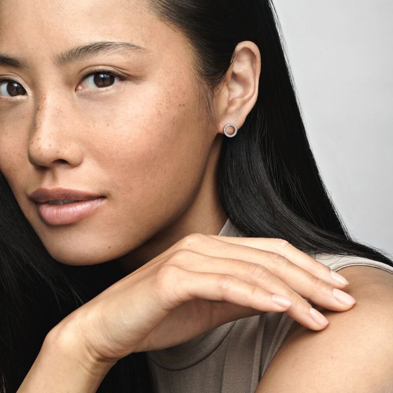 Silver Stud Earrings With Clea
