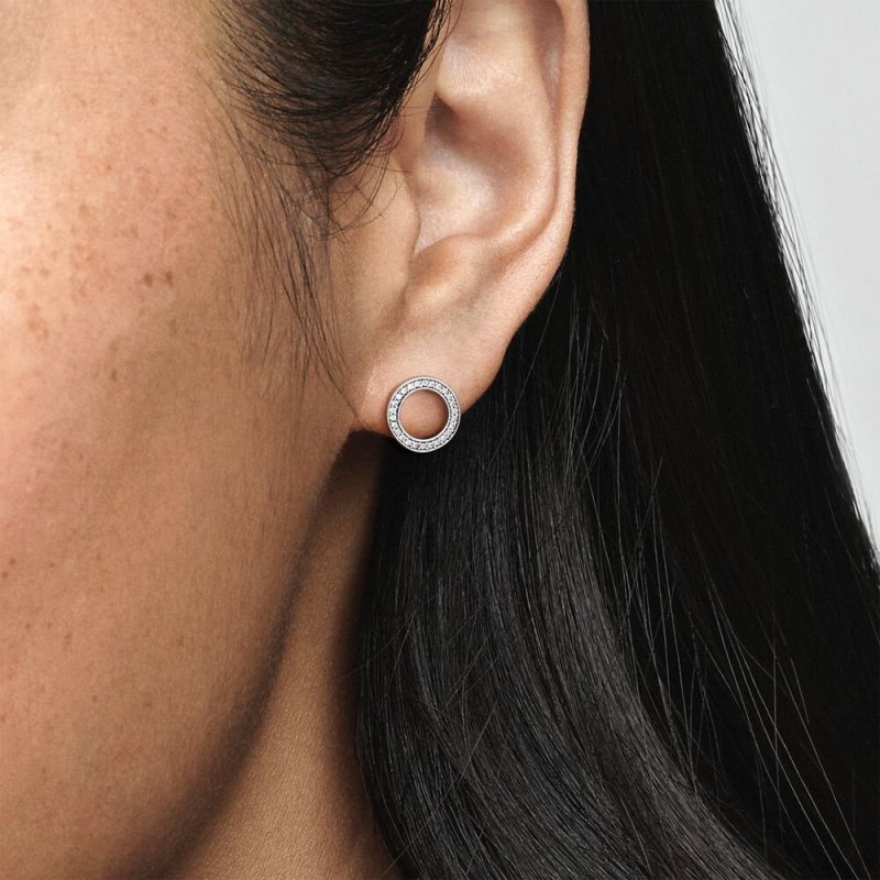 Silver Stud Earrings With Clea