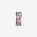 Silver Clip With Pink Cubic Zi