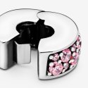 Silver Clip With Pink Cubic Zi