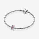 Silver Clip With Pink Cubic Zi