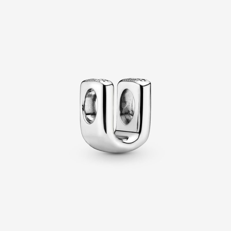 Letter U Silver Charm