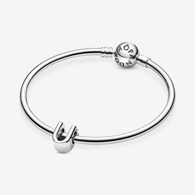 Letter U Silver Charm