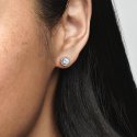 Silver Stud Earrings With Clear Cubic Zi