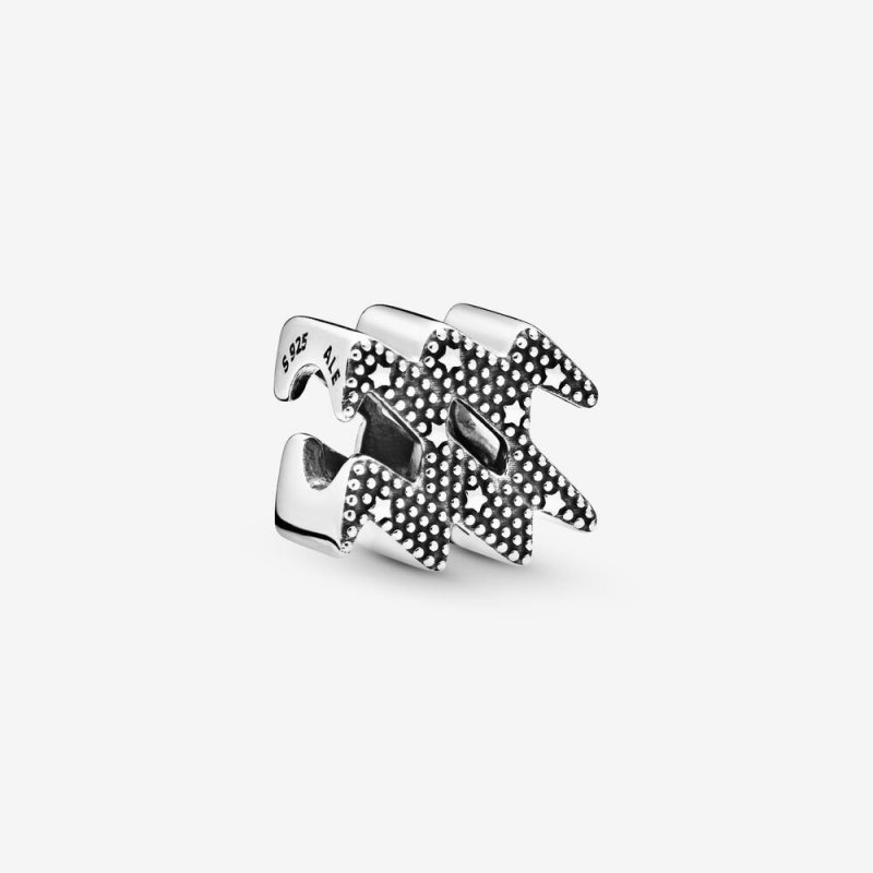 Aquarius Sterling Silver Charm