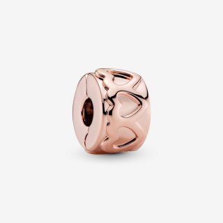 Hearts Pandora Rose Clip