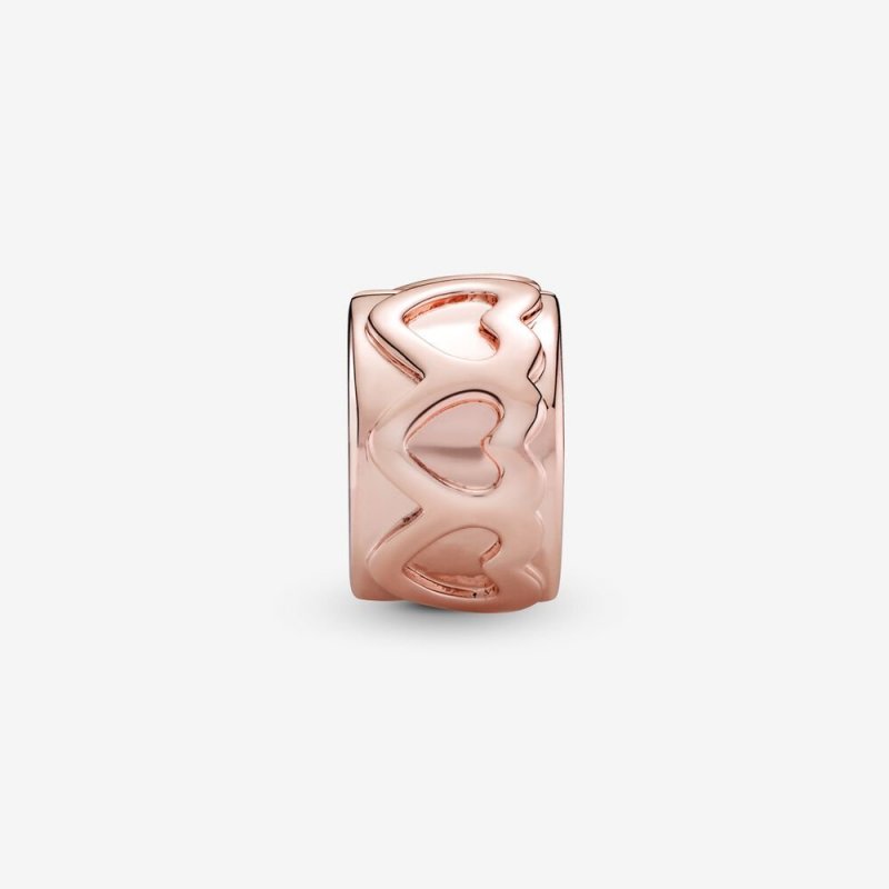 Hearts Pandora Rose Clip