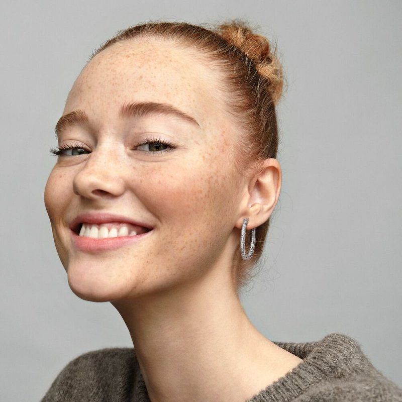 Hoop Silver Earrings With Clea