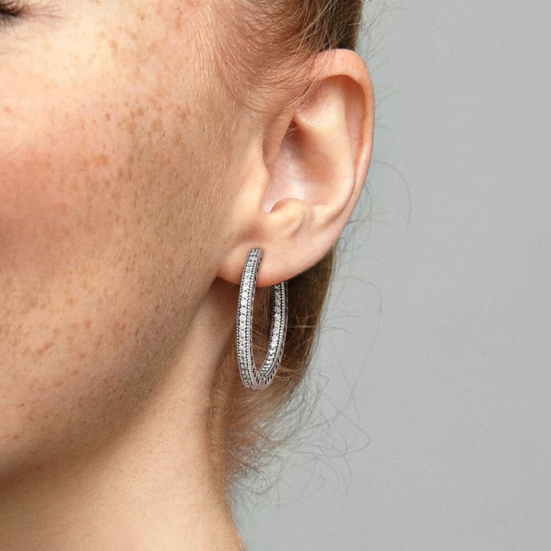 Hoop Silver Earrings With Clea