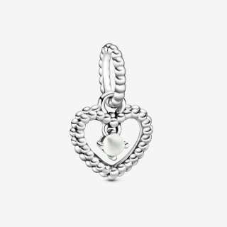 Heart Sterling Silver Dangle With Milky