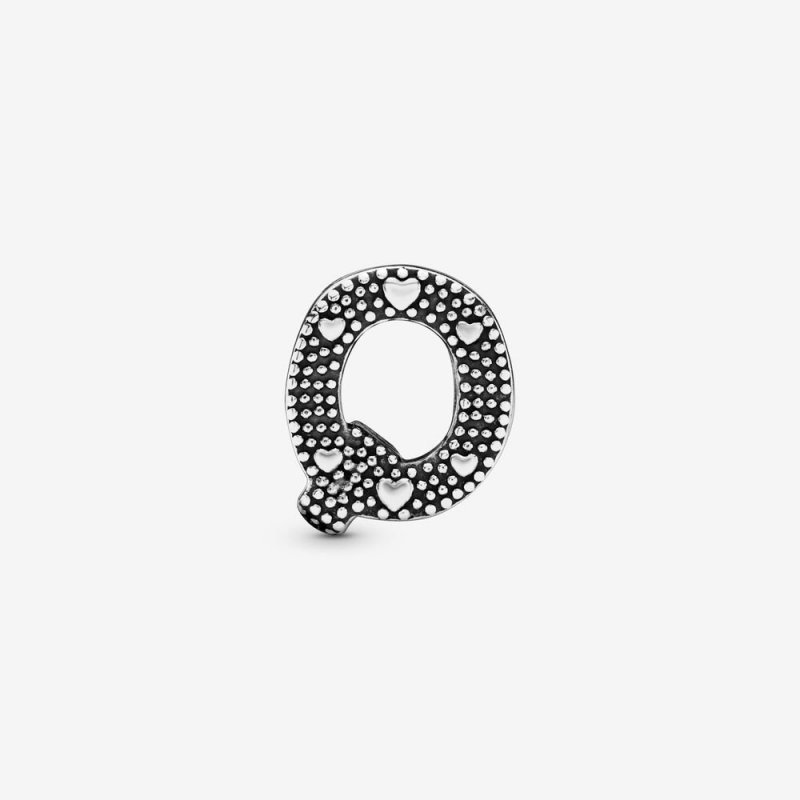 Letter Q Silver Charm