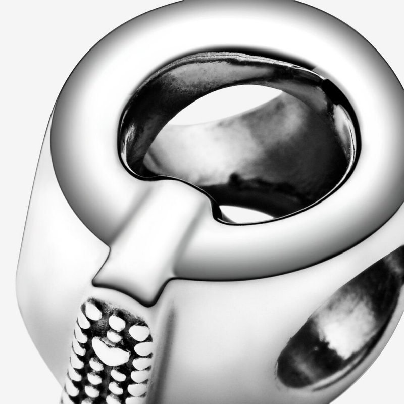 Letter Q Silver Charm