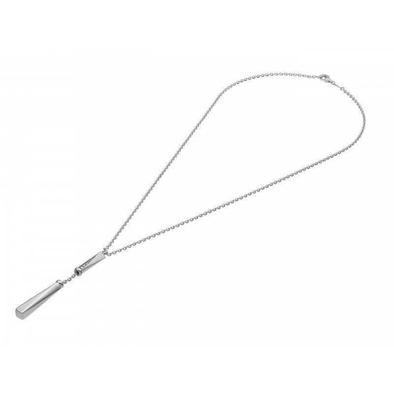Chimento - Collana Lariat Bamboo - Oro Bianco - Diamanti