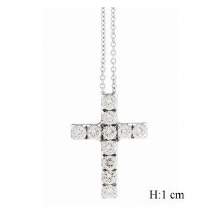 Chimento - Pendente Con Catena - Oro Bianco - Diamanti