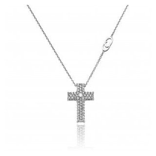 Chimento - Pendente Con Catena - Oro Bianco - Diamanti