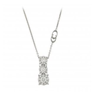 Chimento - Pendente Con Catena - Oro Bianco - Diamanti