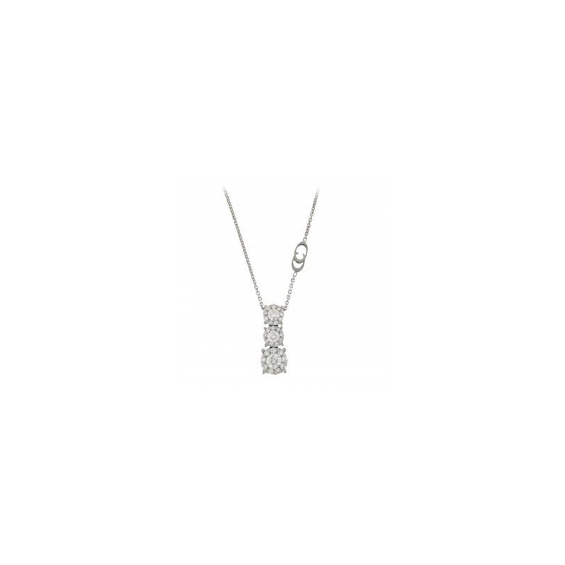 Chimento - Pendente Con Catena - Oro Bianco - Diamanti