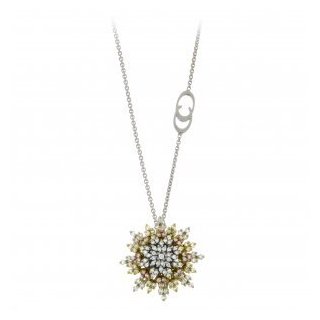 Chimento - Pendente Con Catena - Oro Tricolore - Diamanti