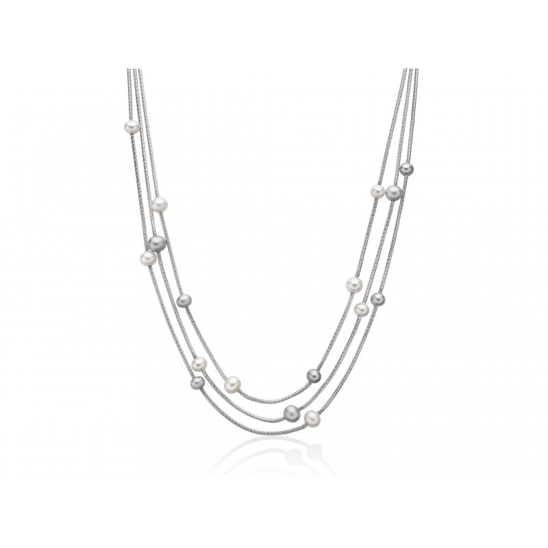 Miluna - Collana Ag+Pc - Argento - Perla