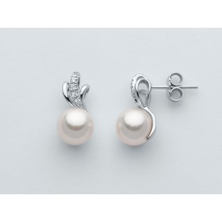 Miluna - Orecchini Au+Pc+Diam - Oro - Donna