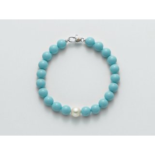 Miluna - Bracciale Ag+Au+Pc+Aggl - Oro - Perla Colorata
