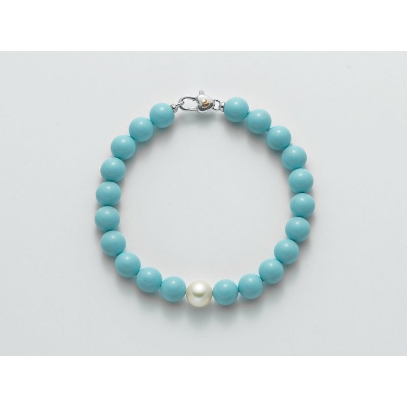 Miluna - Bracciale Ag+Au+Pc+Aggl - Oro - Perla Colorata