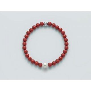 Miluna - Bracciale Au+Pc+Aggl - Oro - Perla