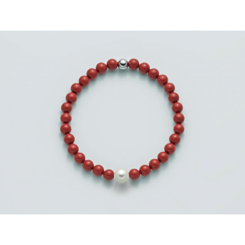 Miluna - Bracciale Au+Pc+Aggl - Oro - Perla