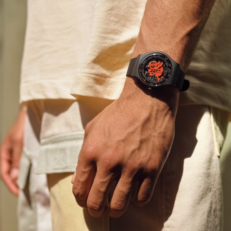 Swatch - Time To Red Big - Bioceramic - Nero