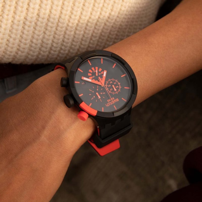 Swatch - Checkpoint Red - Plastica - Nero