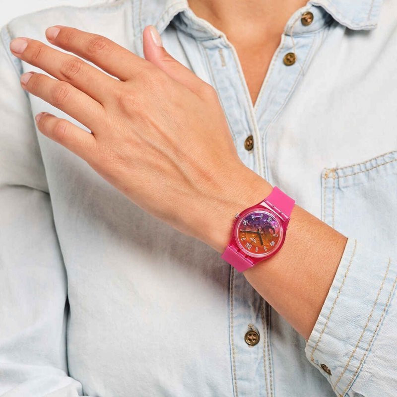 Swatch - Orange Disco Fever - Silicone Rosa - Quarzo