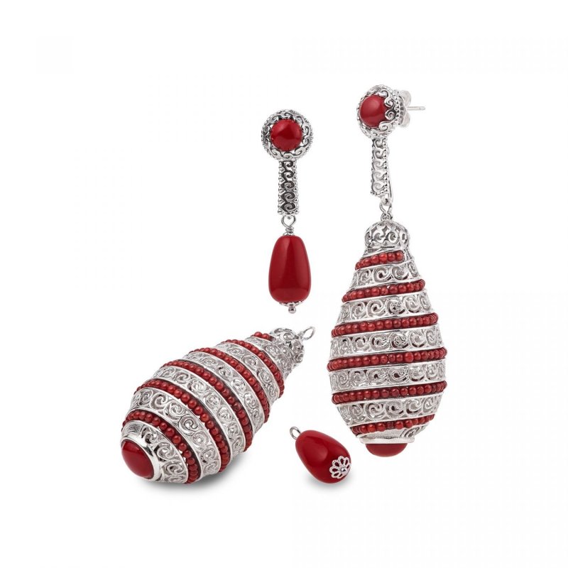 Gerardo Sacco - Orecchini Gs 28032Pc - Argento - Corallo
