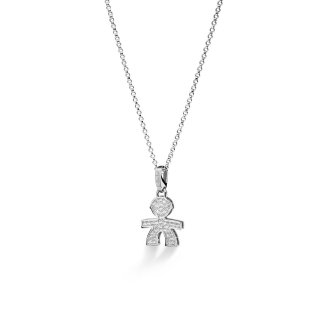 Le Bebe' - Collana Ciondolo - Oro Bianco - Diamanti