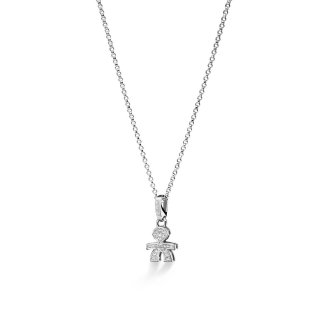I Pavé Mini ♡ Ciondolo Bimbo Oro Bianco E Diamanti