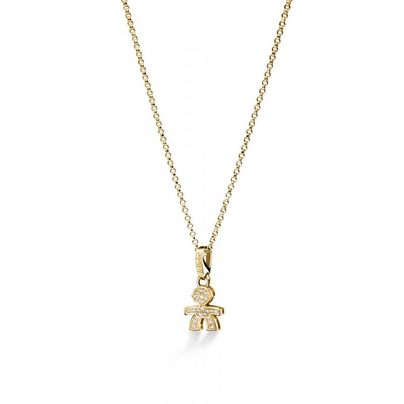 Collana Ciondolo Bimbo Oro Giallo E Diamanti - Le Bebe'