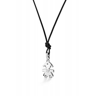 Le Bebe' - Ciondolo Bimba - Oro Bianco - Diamanti