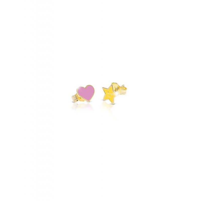 Fortuna ♡ Orecchini Oro Giallo Cuore E Stella