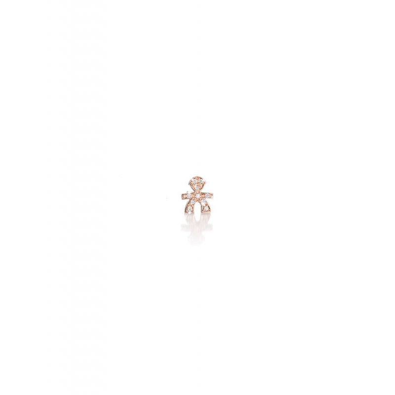 Le Bebe' - Orecchino Briciole - Oro Rosa - Pavé