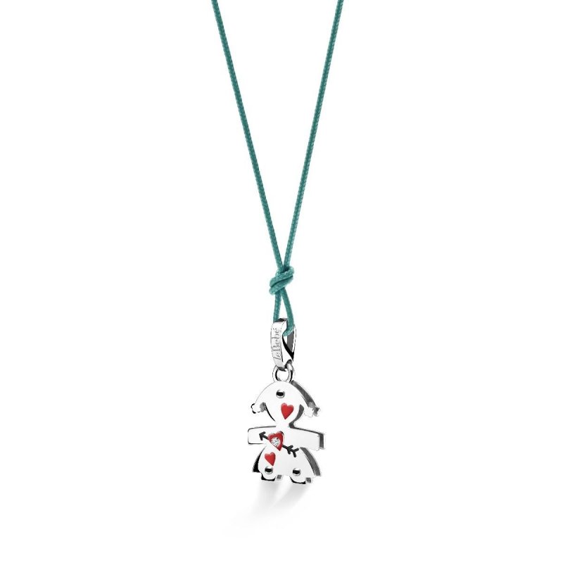 Le Bebe' - Ciondolo Bimba - Oro Bianco - Cuore