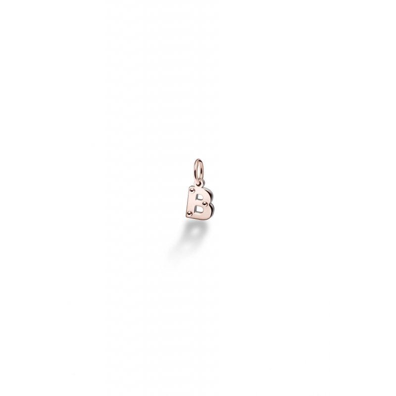 Le Bebe' - Charm Lettera B - Oro Rosa - Argento