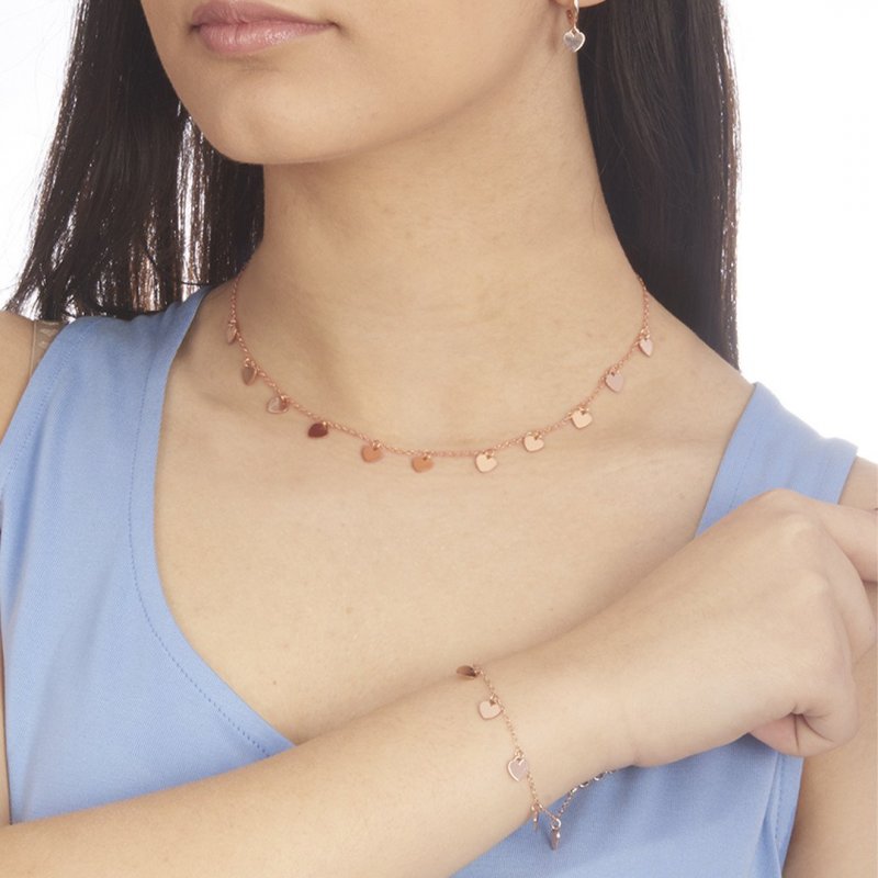 Boccadamo - Collana Con Cuori - Argento 925