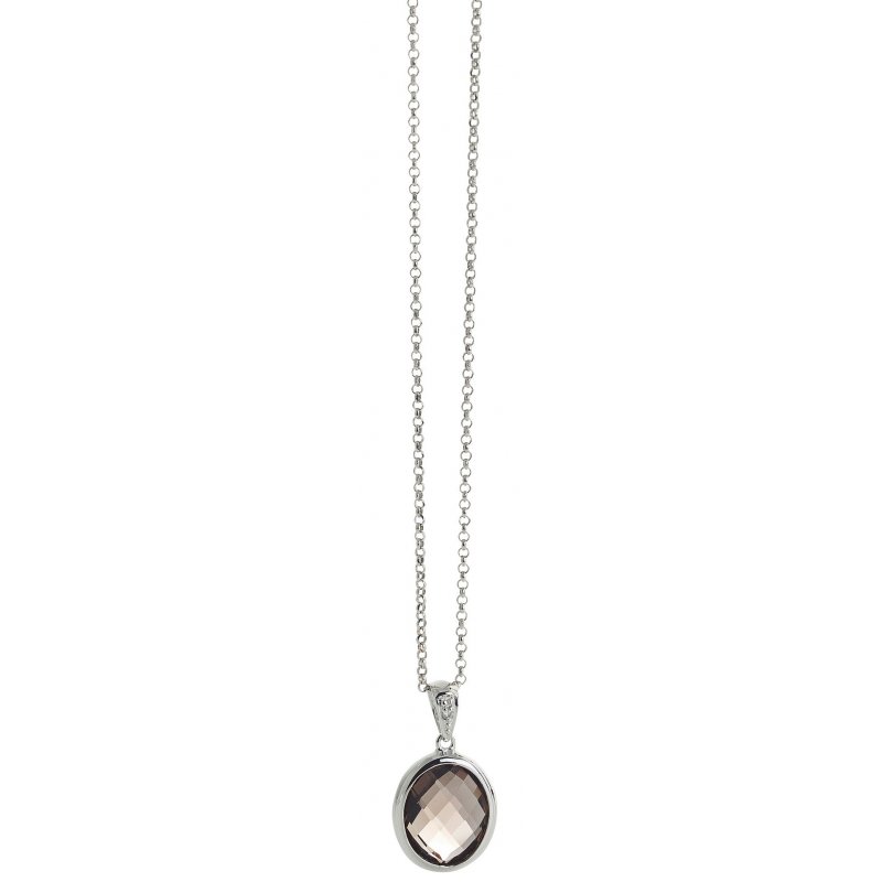 Donna Oro - Collana Quarzo - Oro Bianco - Diamanti