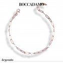 Boccadamo - Bracciale Maglia Piatta - Oro Rosa - Perle